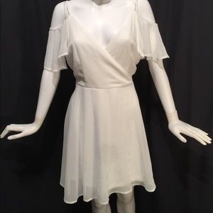 Charlotte Russe Dress White Skater Surplice NWT